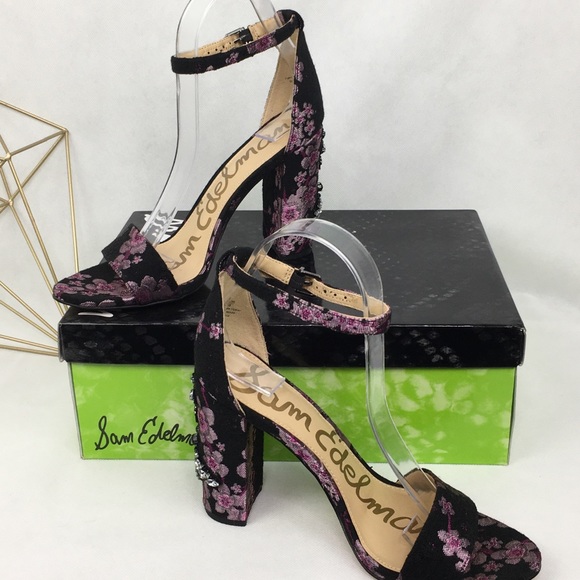 Sam Edelman Shoes - Sam Edelman Sakura Brocade Crystal Dragonfly & Bee Heel Ankle Strap Shoes
